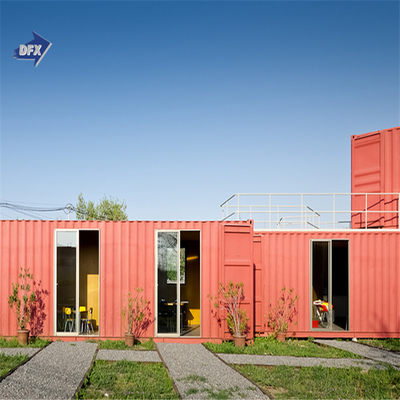La maison modulaire de rondin de cabine de conteneur de maison minuscule préfabriquée colorée de bureau a préfabriqué des maisons